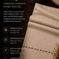 Classic Wool Shawl in beige premium wool with subtle embroidered border and fringed edges, offering timeless warmth and softness